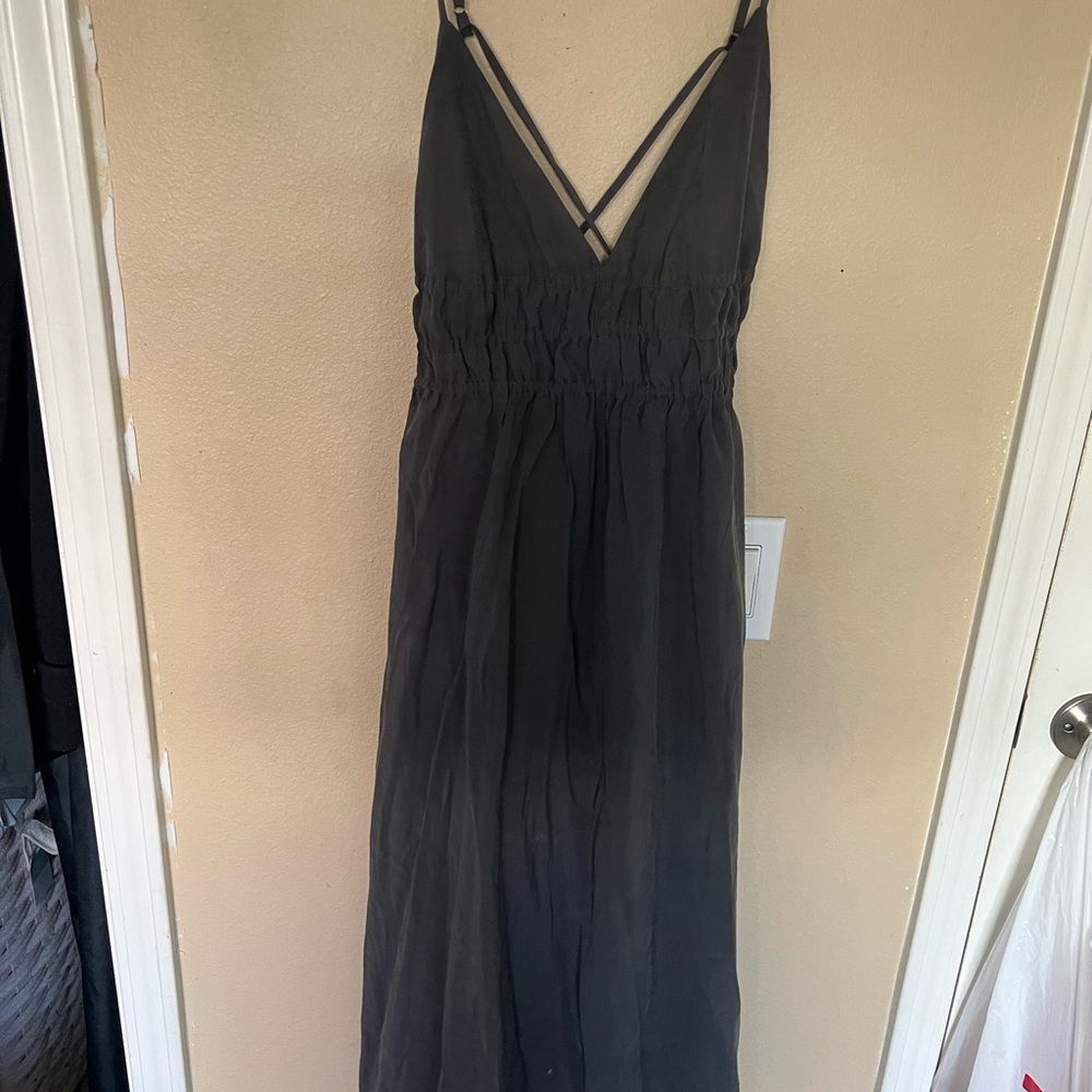 Zara Charcoal Sun Dress with tie straps size medium